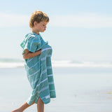 Kids Hooded Turkish Towel | Sea Green