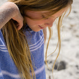 Kids Hooded Turkish Towel | Azure Blue