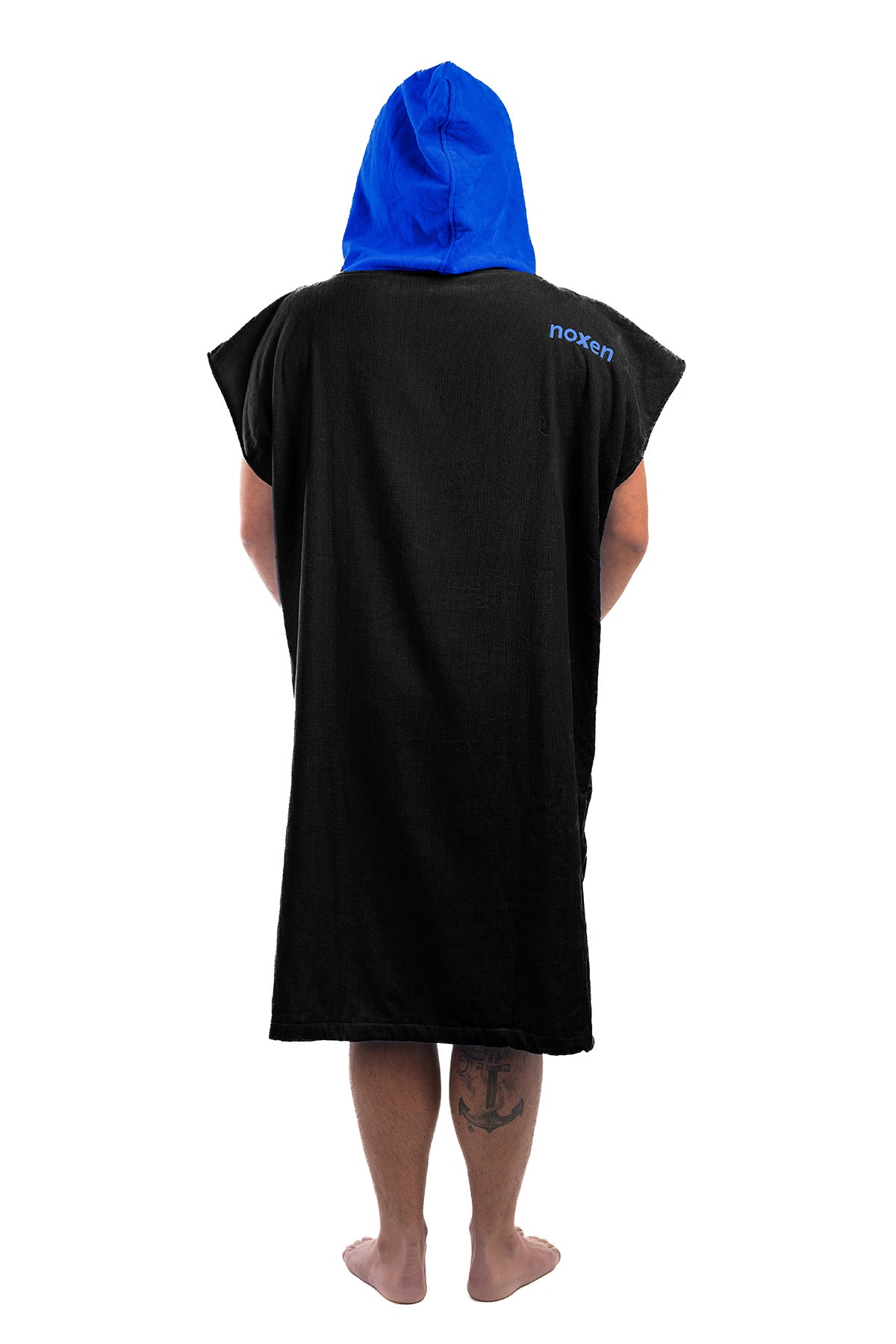 Adult Hooded Towel | Standard | Black & Royal Blue